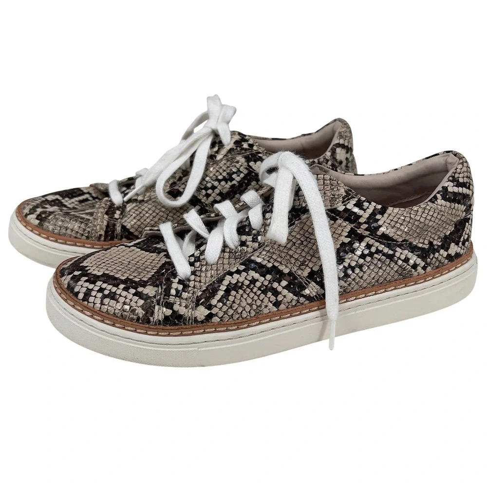 Zara Womens Snakeskin Python Print Low Top Sneaker Lace Up EU 36‎ US 6